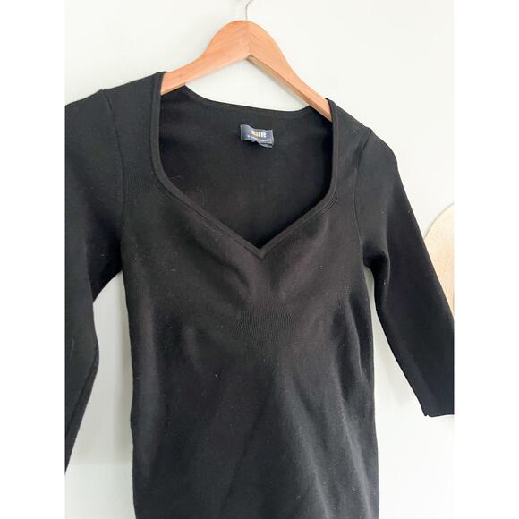 Anthropologie | Maeve Sweetheart Sweater in Black | Sz XS - Picture 3 of 8